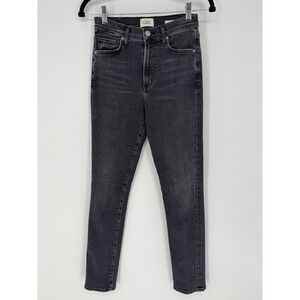CITIZENS OF HUMANITY OLIVIA WASHED BLACK SKINN JEANS SIZE 25 HIGH RISE SLIM
